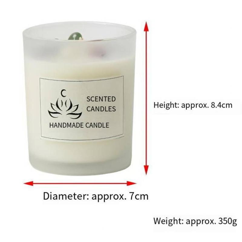 7 Chakra Scented Candle | Healing Crystal Soy Wax Candle in Glass Jar